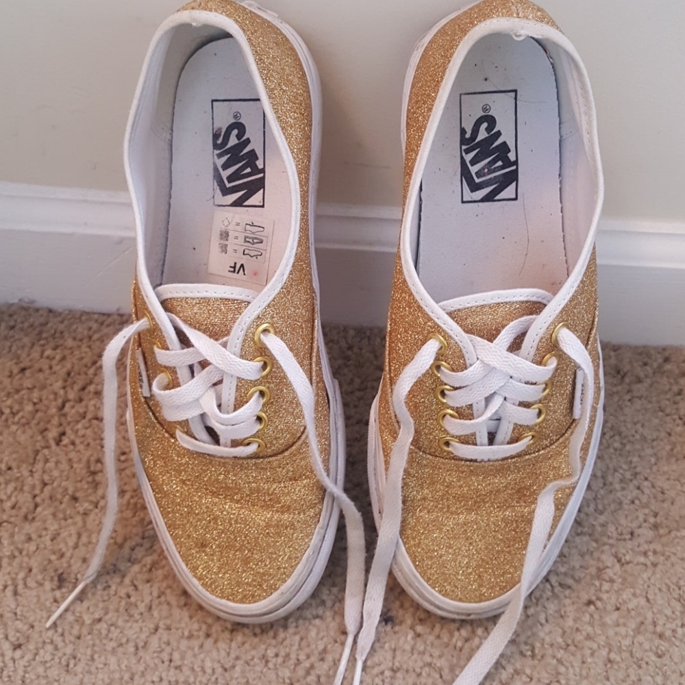 Gold glitter Van sneakers