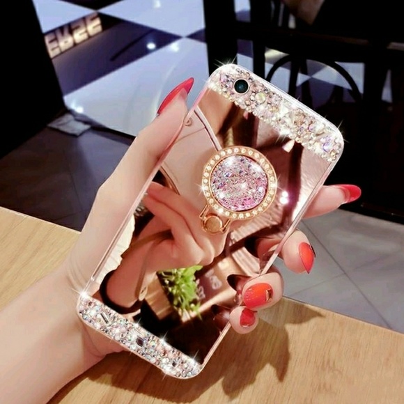 🍭5/$25 iPhone 7+ 8+ Rose Gold/Gold mirror case - Picture 3 of 5