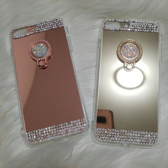 🍭5/$25 iPhone 7+ 8+ Rose Gold/Gold mirror case - Picture 2 of 5