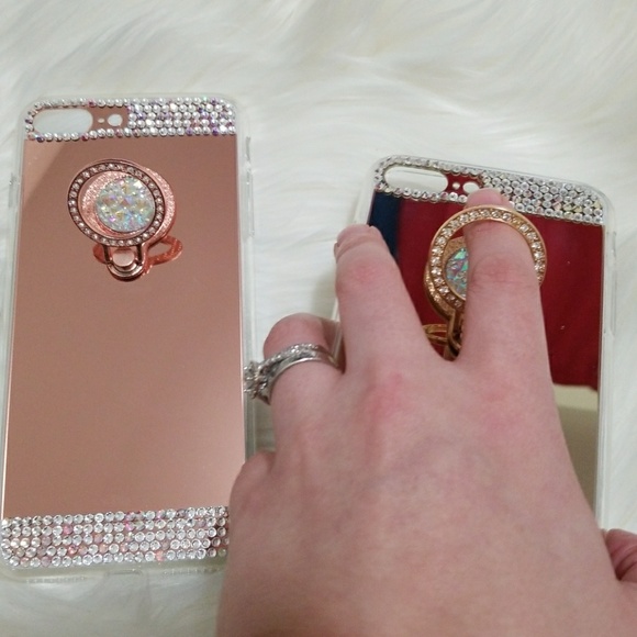 🍭5/$25 iPhone 7+ 8+ Rose Gold/Gold mirror case - Picture 5 of 5