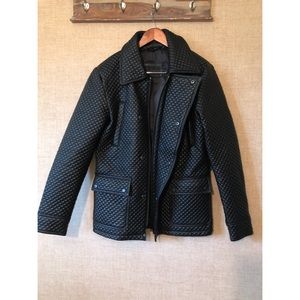 Zara man black label quilted jacket large moto