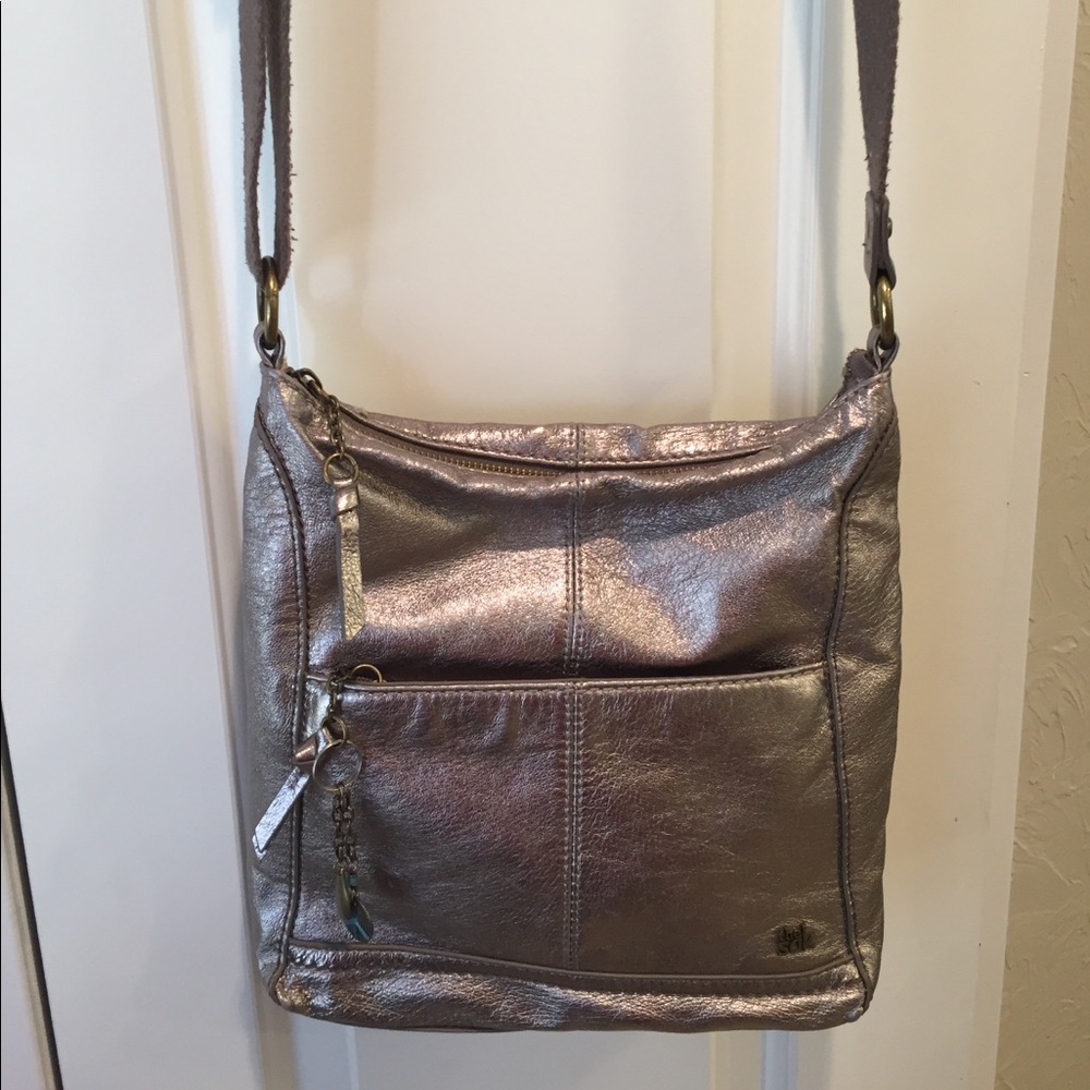 Sak crossbody metallic silver