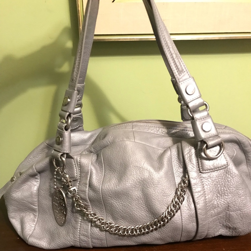Silver leather purse