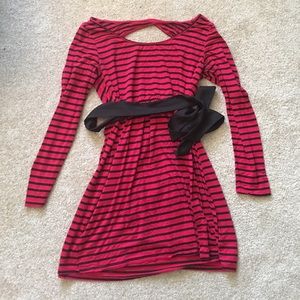 Everly Striped Open-Back Dress