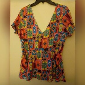 Modcloth peplum top in large