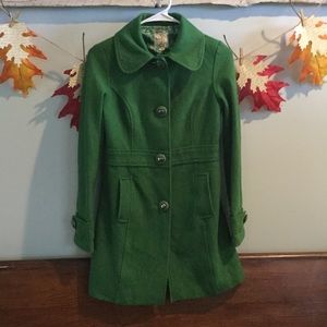 Green wool coat