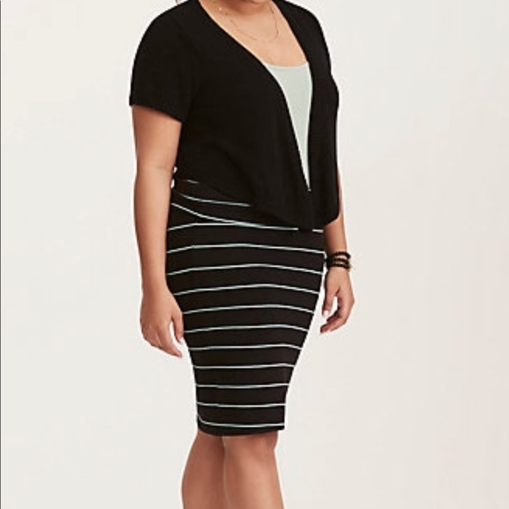 Striped Foldover Mini Skirt