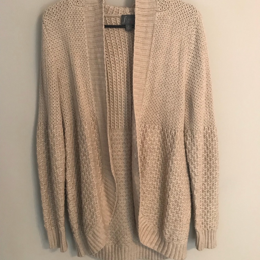 tan cardigan sweater