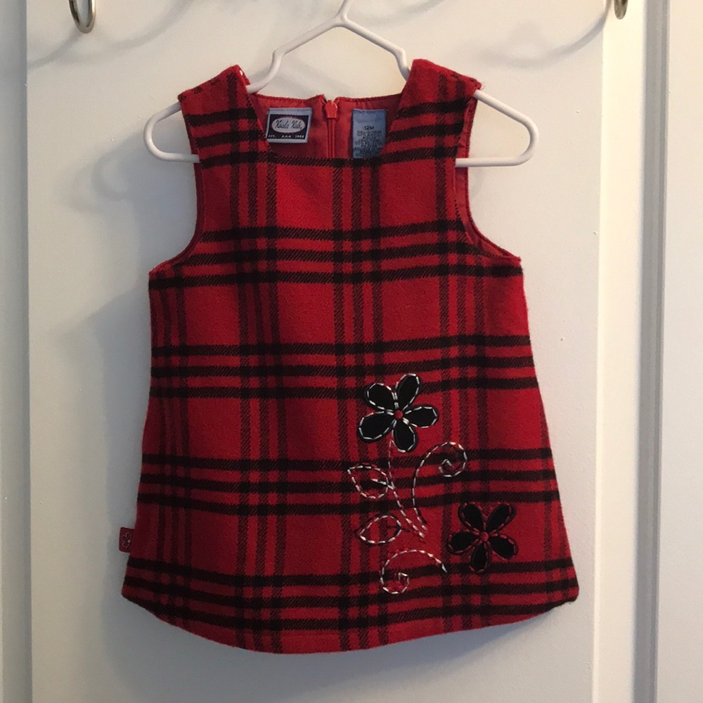 Koala kids infant holiday plaid dress 12 months