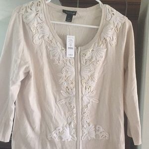 White House Black Market Cream Sweater