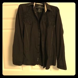 Brown button down from roar