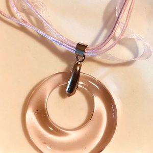 Hand made glass blown necklace.