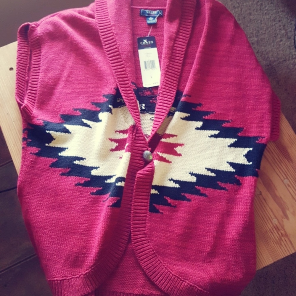 Ralf Lauren Aztec Blanket Shawl sweater vest