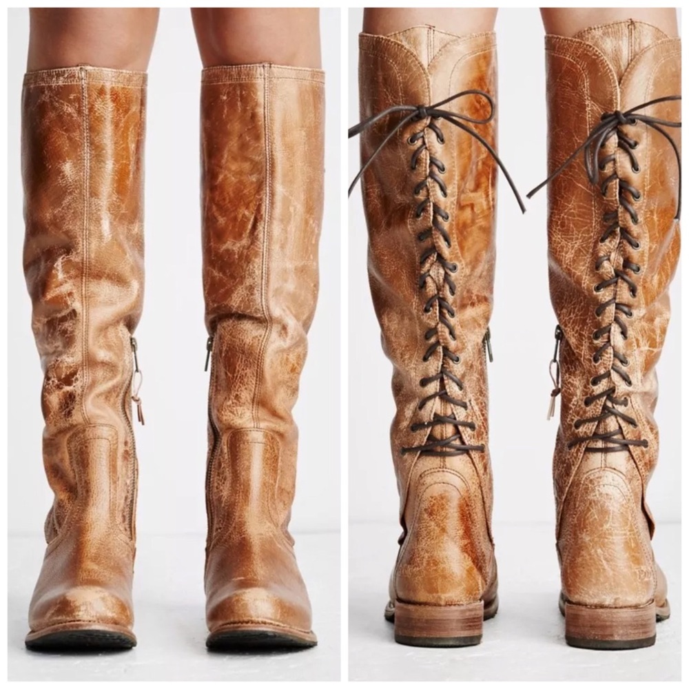 Free People Bed Stu Surrey Lace Up Leather Boots - Picture 4 of 8