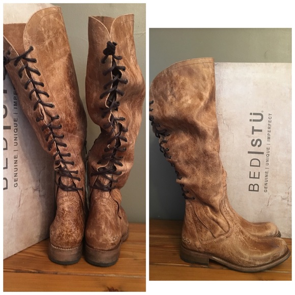 Free People Bed Stu Surrey Lace Up Leather Boots - Picture 5 of 8