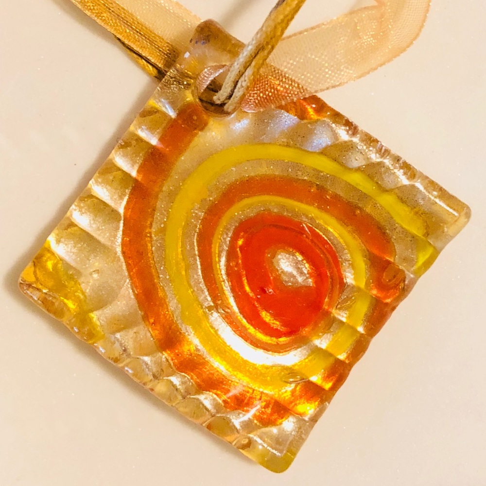 Hand made glass blown necklace