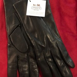 Coach Black Leather Gloves