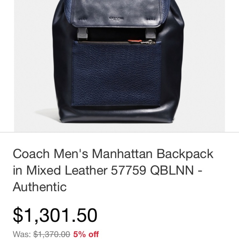 Coach Mens Manhattan Backpack Limited Edition