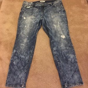 Torrid acid washed and distressed boyfriend jeans