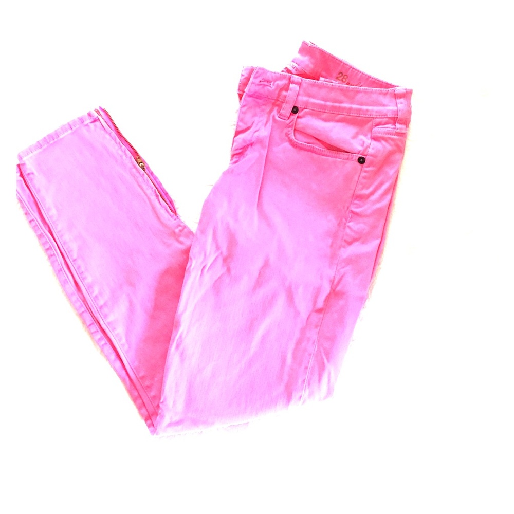 Hot pink jeans