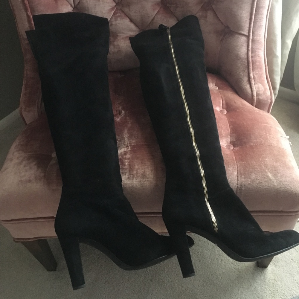 Auth STUART WEITZMAN Over Knee Black Suede Boots9