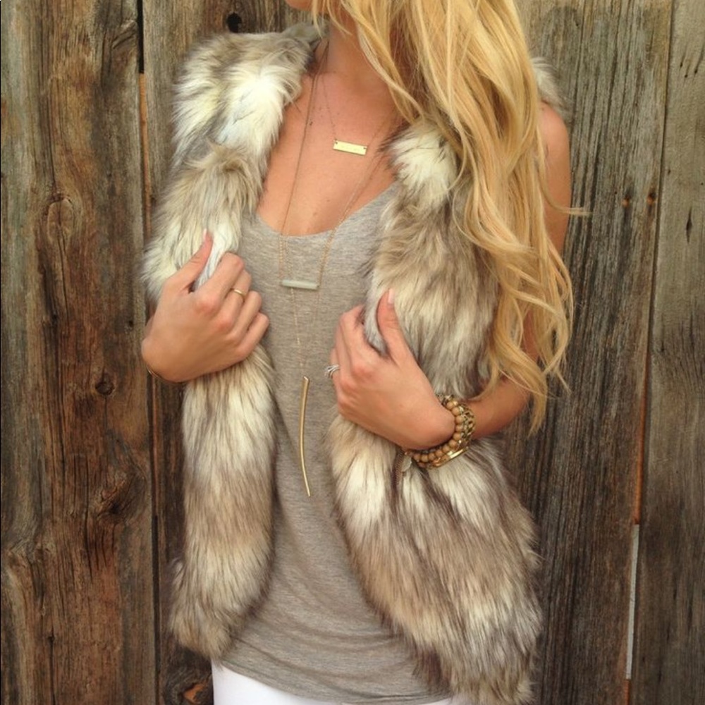 Brown/tan fur vest