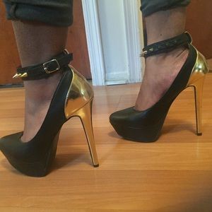 Spiked Ankle Strap Heels