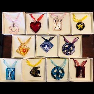 Hand made glass blown necklace