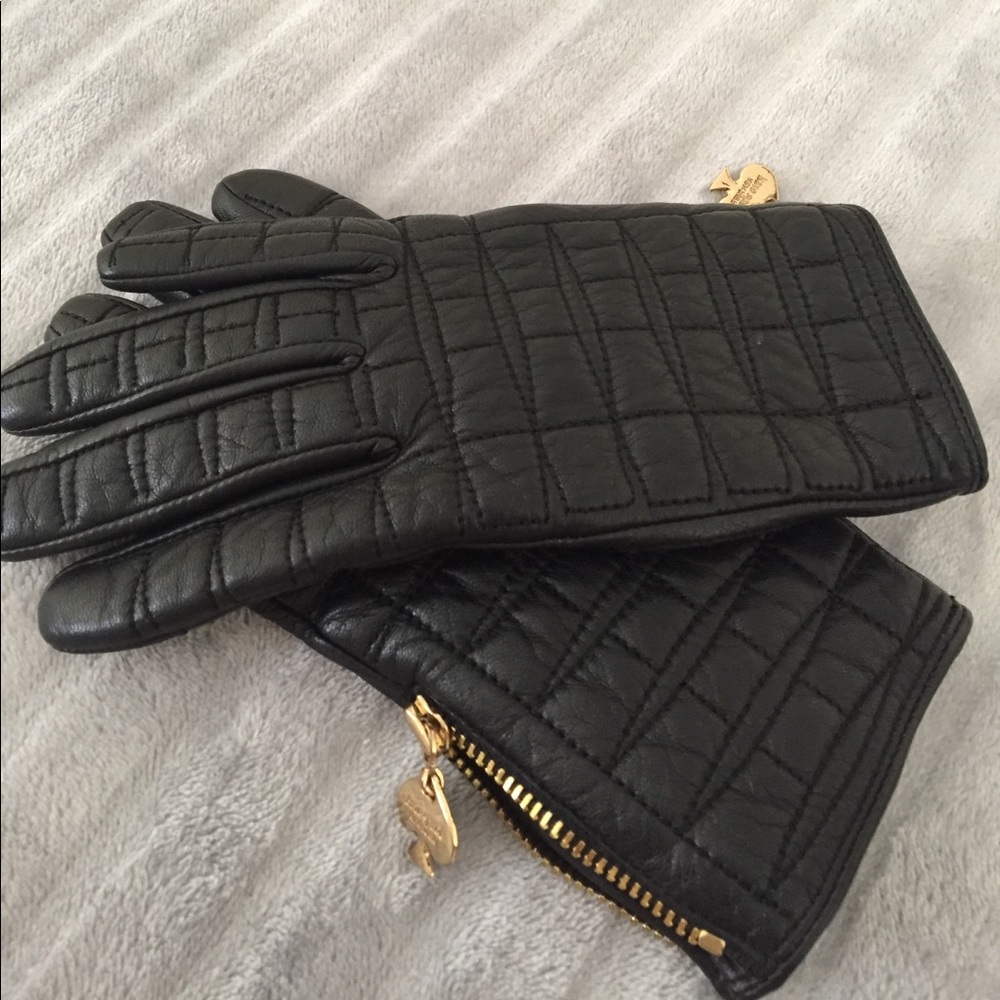 Kate spade black leather gloves