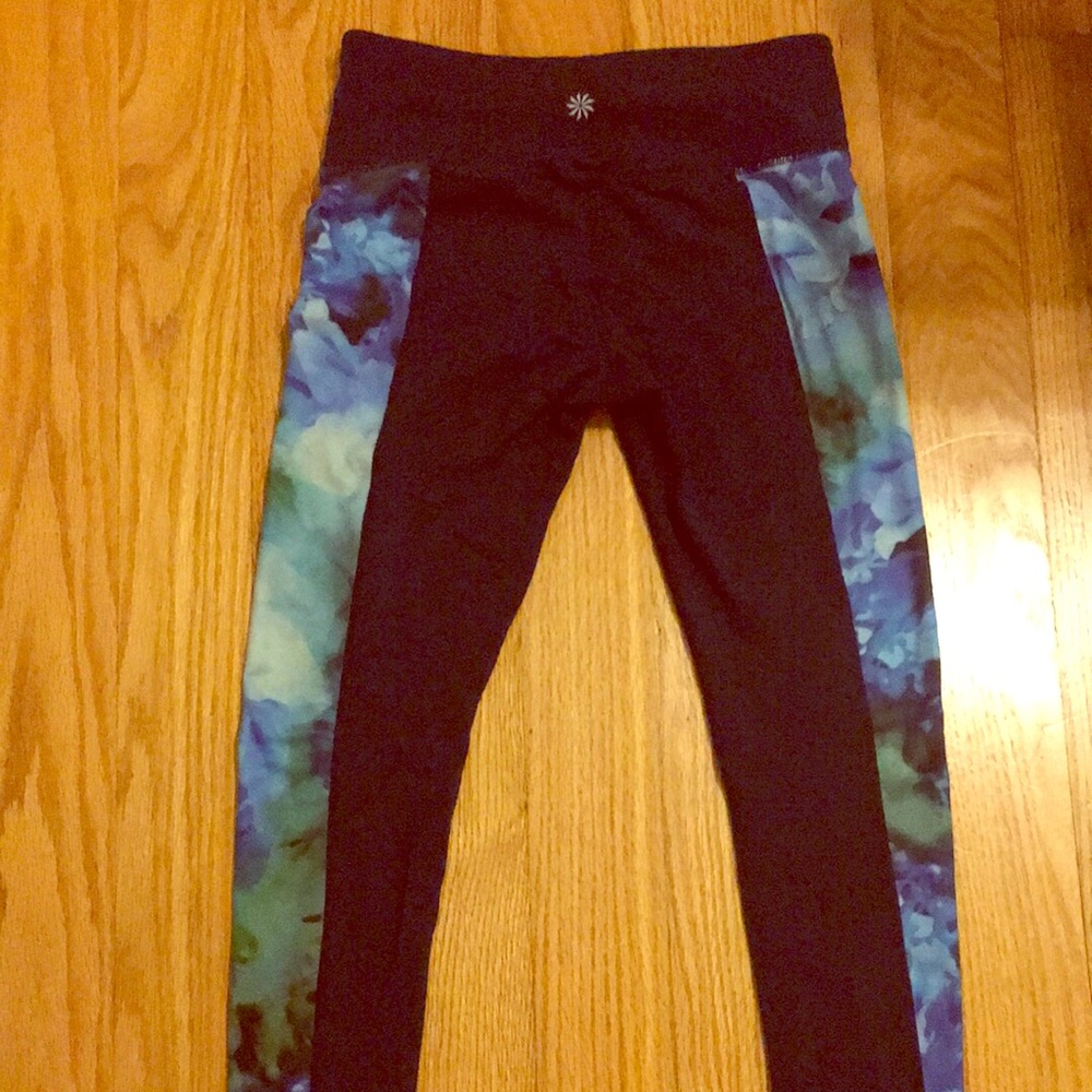 Athleta Navy/ Print Small- Petite pants!