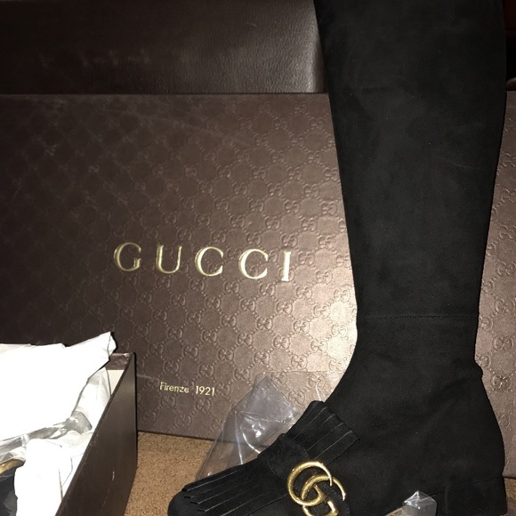 Gucci Marmont Suede 25mm Knee Boot - Picture 2 of 4