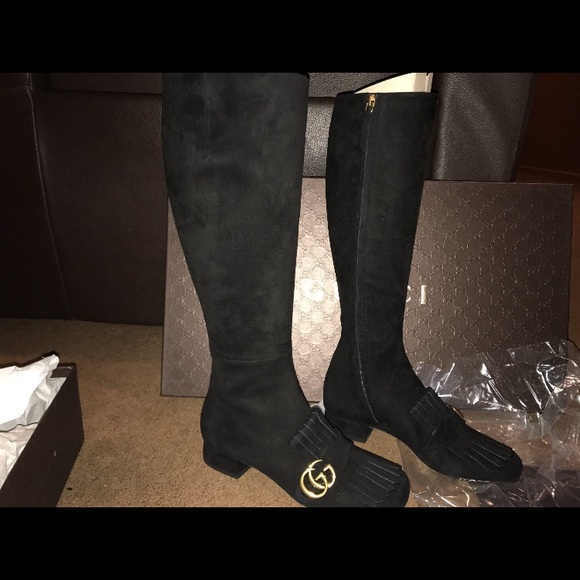 Gucci Marmont Suede 25mm Knee Boot - Picture 4 of 4