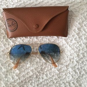 Ray-Ban Gradient Blue/Gold Aviators !!