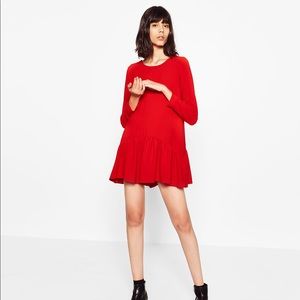 ZARA red frilled jumpsuit