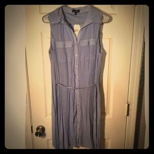 Spence Button Front Shirt Dress, Light Blue Medium