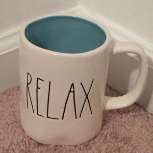 Rae Dunn RELAX Coffee Mug with Teal Interior