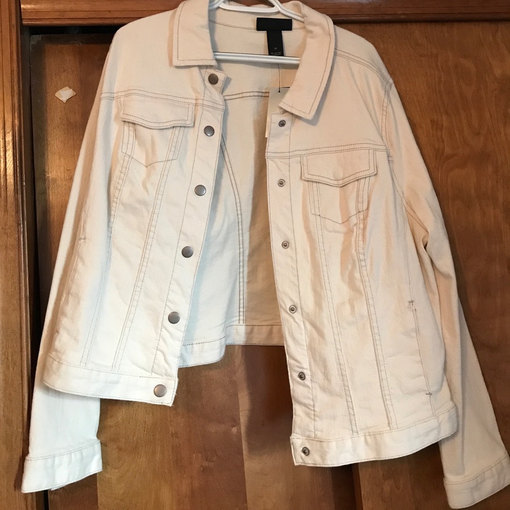Lane Bryant cream jean jacket