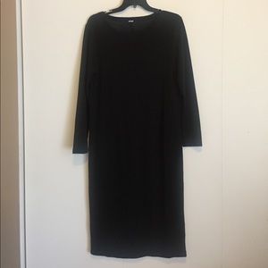 Black long sleeve sweater dress