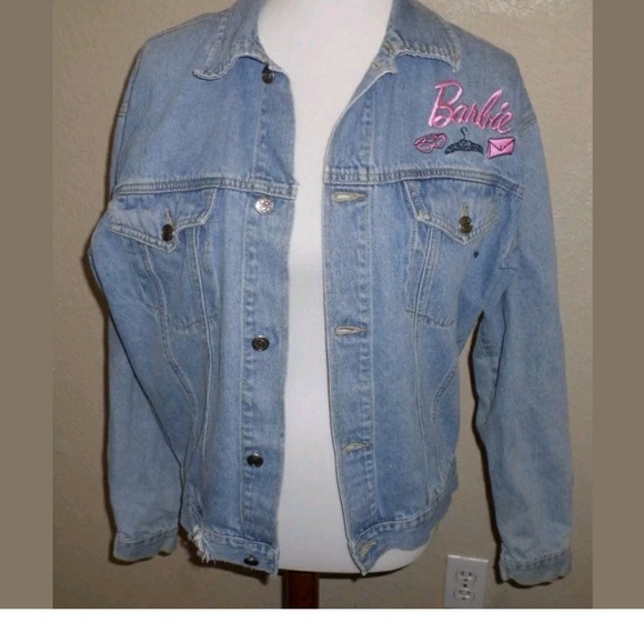 Vintage Jackets & Blazers - VTG Jerry Leigh Barbie Denim Trucker Jacket Size L