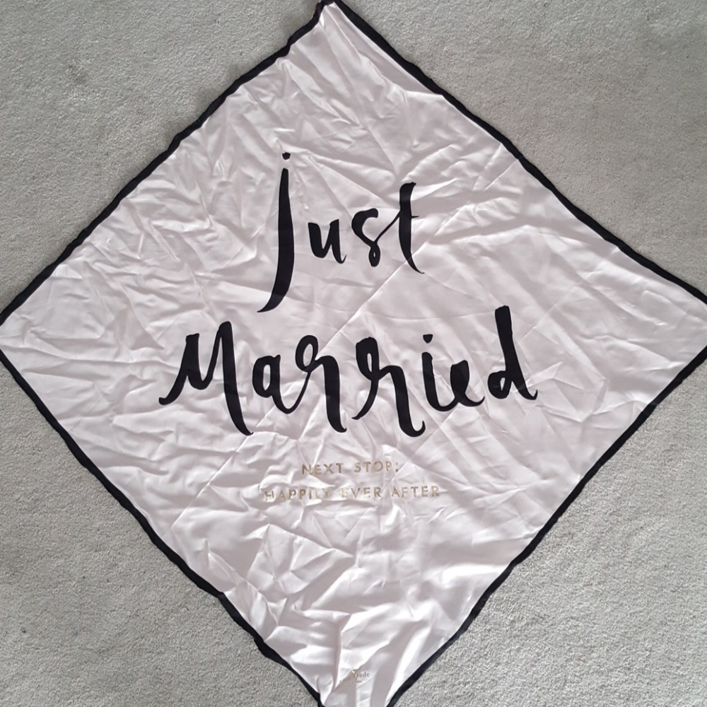 kate spade New York Silk "Just Married" Scarf