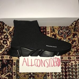 Balenciaga Speed Knit Trainers Size 9.5 All Black