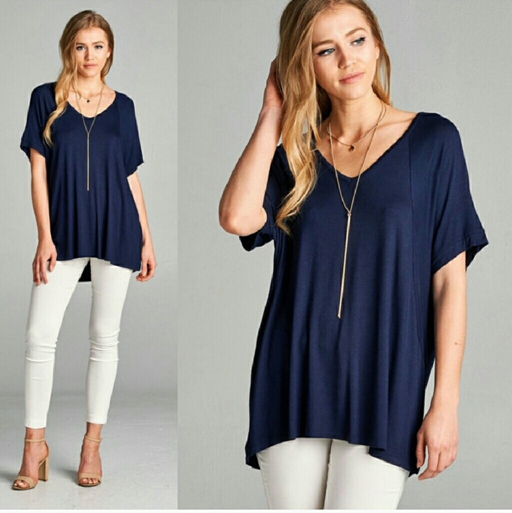 High-Low Short Sleeve Tunic
