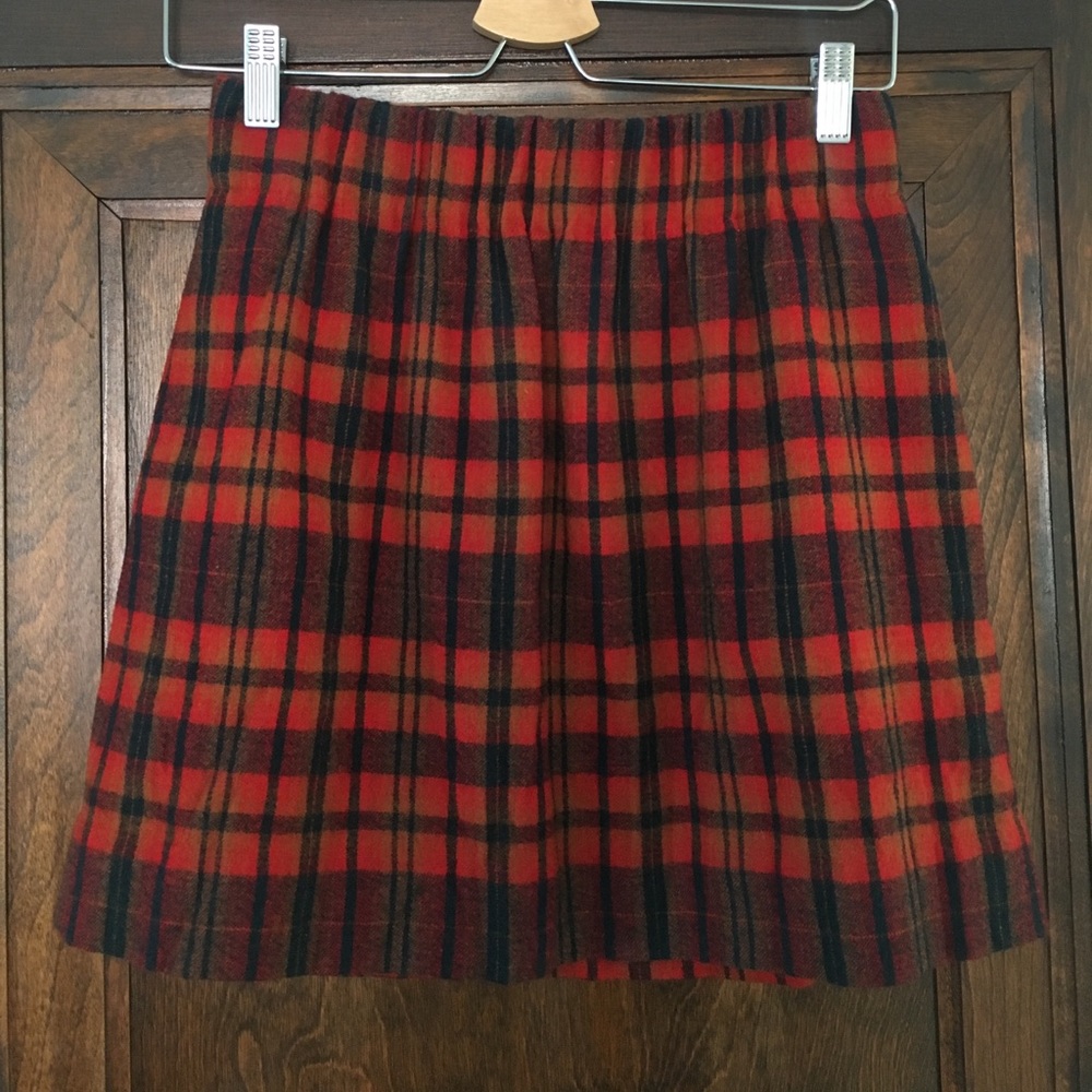 J. Crew city mini plaid wool skirt