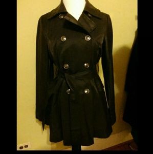 *SOLD* J. Simpson Trench Coat w Leather Sleeves