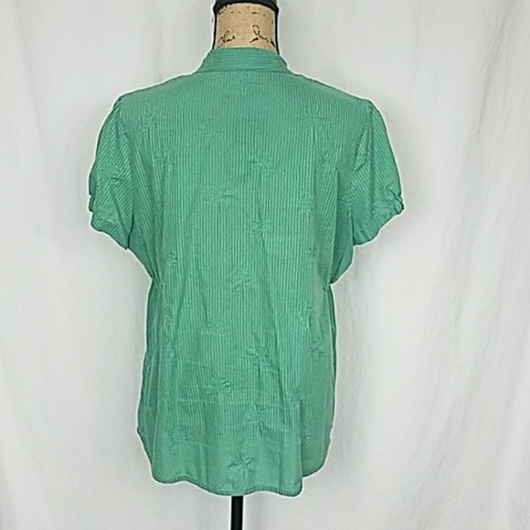Apt.9 Flower Light Green Blouse Size XL - Picture 4 of 8