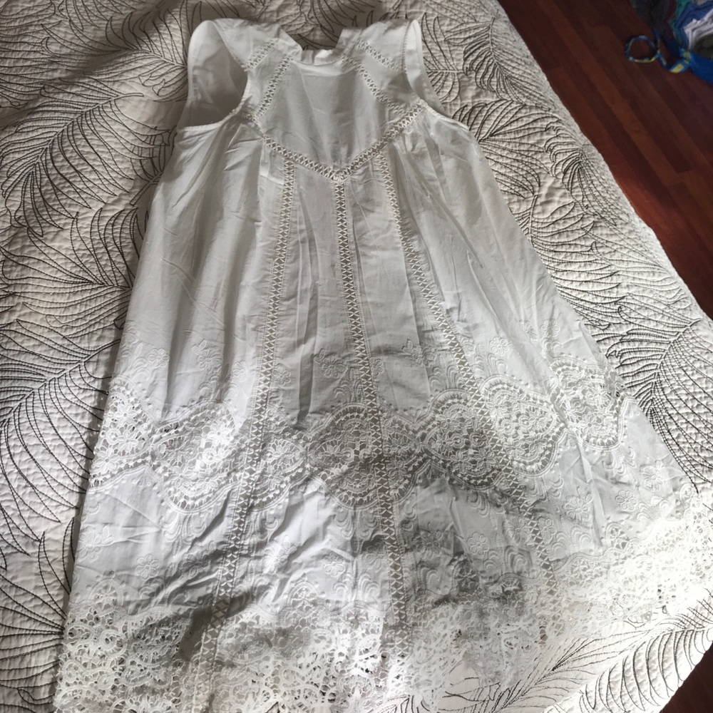 ASOS white lace A-line sundress with embroidery
