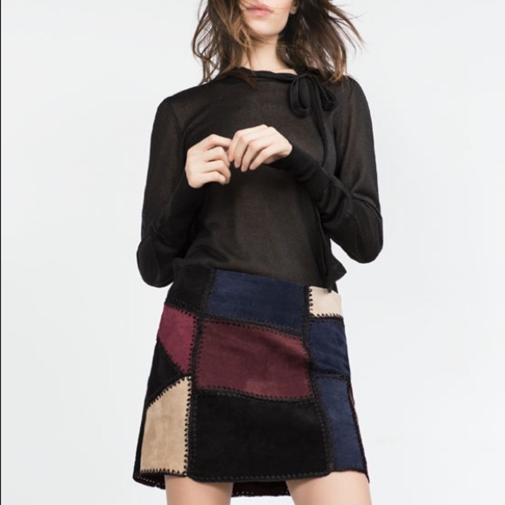ZARA suede patchwork mini