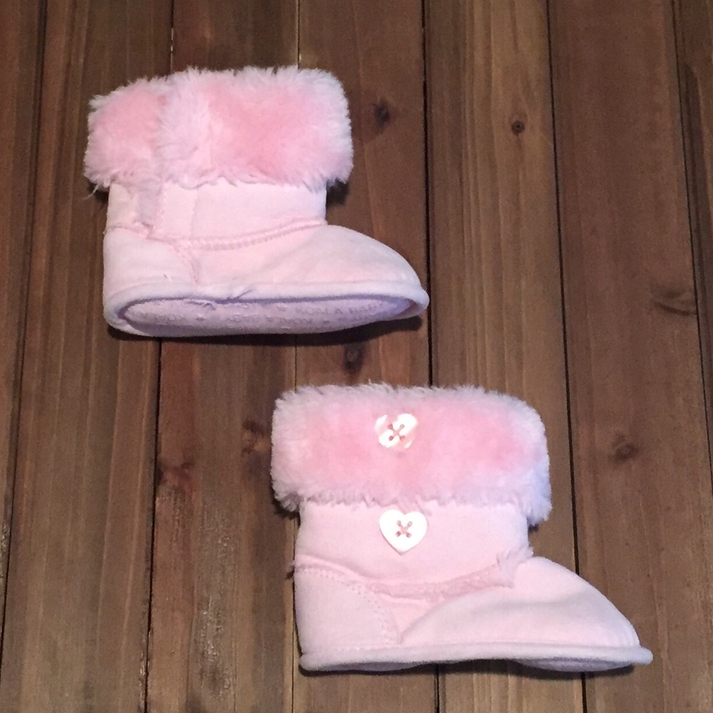 12 Month Light Pink Winter Booties
