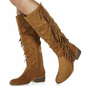 NIB JustFab Cognac Elliot Boots size 5.5