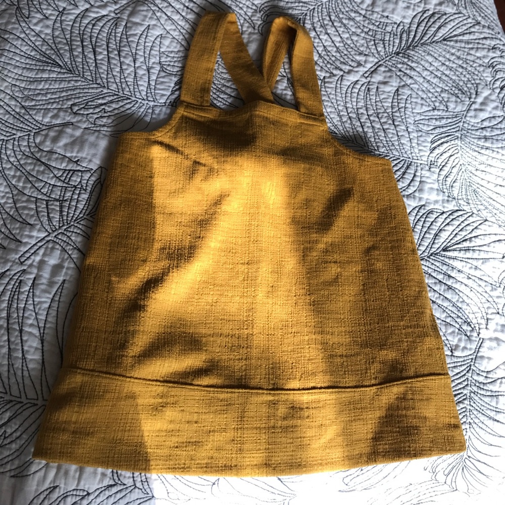 MADEWELL mustard/marigold button-back apron top